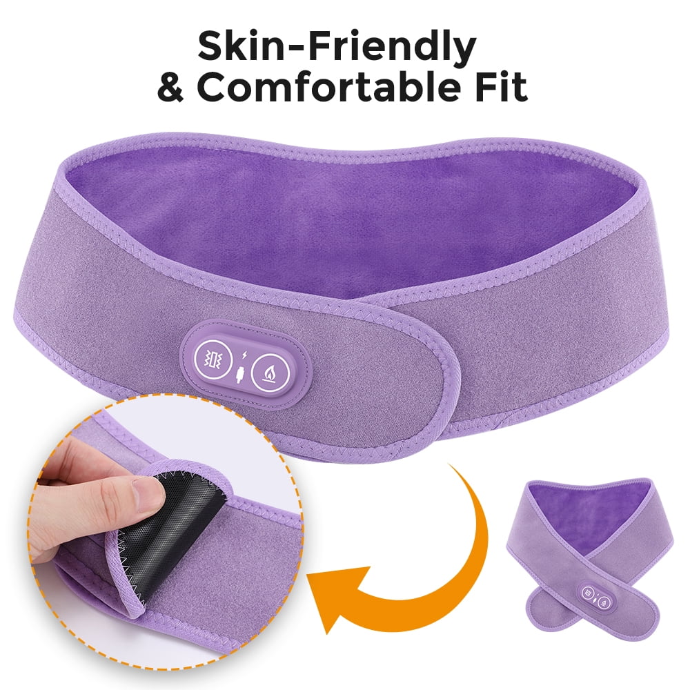 Cordless Heated Neck Wrap for Relief, Rechargeable Neck Heating Pad, 660nm and 850nm Neck Massager with Heat and Vibration, Neck and Shoulder Warmer for Relief