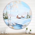 thumbnail image 2 of Designart 'Frozen River In The Forest Winter Landscape' Lake House Circle Metal Wall Art 36x36 - Disc of 36, 2 of 5