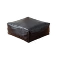thumbnail image 3 of Tepsmf Large Square Coffee Table Pouf - 18 Inch Wide Upholstered Vegan Leather Ottoman in Distressed Brown, Lazy sofa with footstool opening for storage, 3 of 7