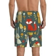 thumbnail image 3 of Kdxio Cute Animal Forest Print Mens Sleep Shorts Bottoms Soft Comfy Pajama Wear Pants with Drawstring Pockets, 3 of 7