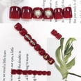 thumbnail image 4 of Uñas postizas HUOGUO Burgundy con perlas de imitación x24, 4 of 4
