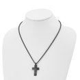 thumbnail image 3 of Matte Black Stainless Steel Cross Pendant Necklace for Men with Rope Chain Modern Minimalist Brushed Metal Finish Bold Masculine Design Spiritual Fashion Statement Jewelry for Casual or Formal Wear, 3 of 5