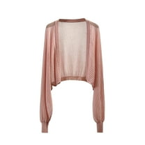 Diufon Plus Size Womens Cardigans Solid Color Hollow-Out Tops Casual Long Sleeve Knit Blouses