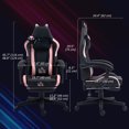 thumbnail image 3 of HOMCOM Cute Gaming Chair, Reclining Gamer Chair with Footrest, Black, 3 of 10
