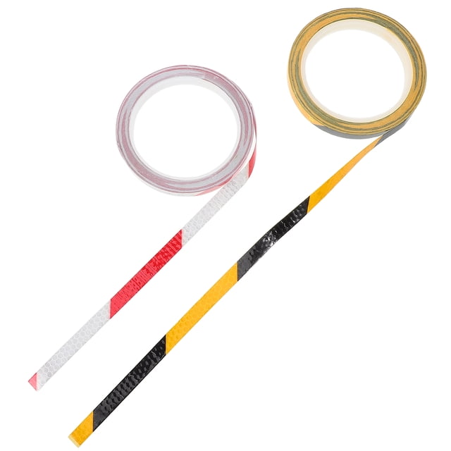 BRIGHTFUFU Reflective Traffic Stickers 2 Rolls Black Orange for Night Riding Safety Warning