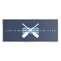 Life Better At Lake Crossed Oars Typography Graphic Art Unframed Art Print Wall Art