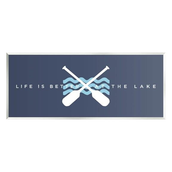 Life Better At Lake Crossed Oars Typography Graphic Art Unframed Art Print Wall Art