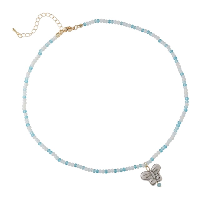 Colr de , colgante bohemio con cadena de extensión de 5,5 cm, joyería de moda para fiesta en pya, verano, adolescentes, niñas Azul Sunnimix Collar de cuentas