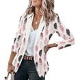 thumbnail image 2 of Ketyyh-chn99 Womens Blazers Lightweight Long Sleeve Blazer Cardigan Outerwear Pink,S, 2 of 5