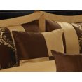 thumbnail image 5 of HIG 7 Piece Chocolate and Gold Faux Silk Fabric Embroideried Bedding Set, Queen, 5 of 6