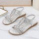 thumbnail image 4 of Sandalias Casuales Verano para La Playa Zapatos Flores Bohemias Con Diamantes Imitación Mujer, 4 of 9