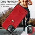 thumbnail image 6 of PU Leather Wallet Case for iPhone 13 Pro Max Removable Adjustable Crossbody Necklace Lanyard Shoulder Strap Case Cover with Card Holder,Detachable Anti-Lost Neck Strap Case 6.7",Red, 6 of 16