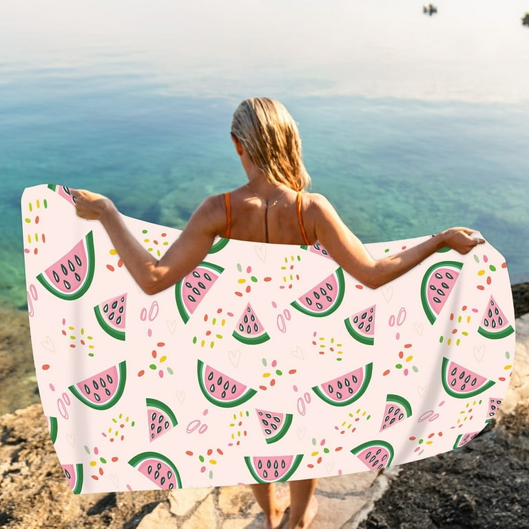 Realhomelove Microfiber Watermelon Pattern Beach Towel Cute