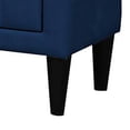 thumbnail image 4 of Mesita de noche Benzara Rheo, 22 pulgadas, terciopelo azul marino, 2 cajones, 4 of 7