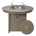 thumbnail image 2 of WestinTrends Helios 47" Modern Outdoor Patio Propane Round Counter Height Fire Pit Table (Rocks Not Included), Weathered Wood, 2 of 14