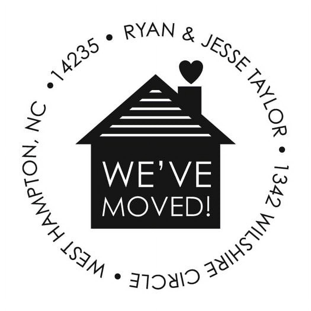 Personalized Round Self-Inking Rubber Stamp - The Taylor's Moved
