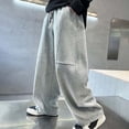 thumbnail image 2 of SONXAHE Boys Solid Color Wide Leg Pants Elastic Waist Casual Loose Fit Kids Trousers,Grey, 2 of 8