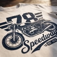 thumbnail image 4 of NUBILY Men's T-Shirts Graphic Retro 78 Speedway Motorcycle - 100% Cotton Vintage Biker Graphic Tee - Short Sleeve,White,2XL, 4 of 8