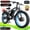 Black-Blue, variant on Electric Dirt Bike, 5000W Peak 52V 25AH Dual Motor Ebike for Adult, 38MPH E - Bicycle with 24" Fat Tire All Terrain, Full Suspension & Hydraulic Disc Brake, 7-Speed Long Range