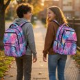 thumbnail image 3 of Chririnla Gradient Color Leopard Print School Bag with Lightweight, traspirante Multi-Pocket 17 Inch Kids Backpack for Camping Elementary, 3 of 10