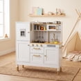 thumbnail image 3 of LAZY BUDDY Pretend Play Kitchen for Kids, Wooden Kitchen Playset Toddler Interactive Toy with Realistic Light & Sound, Cookware Accessories, 3 of 8