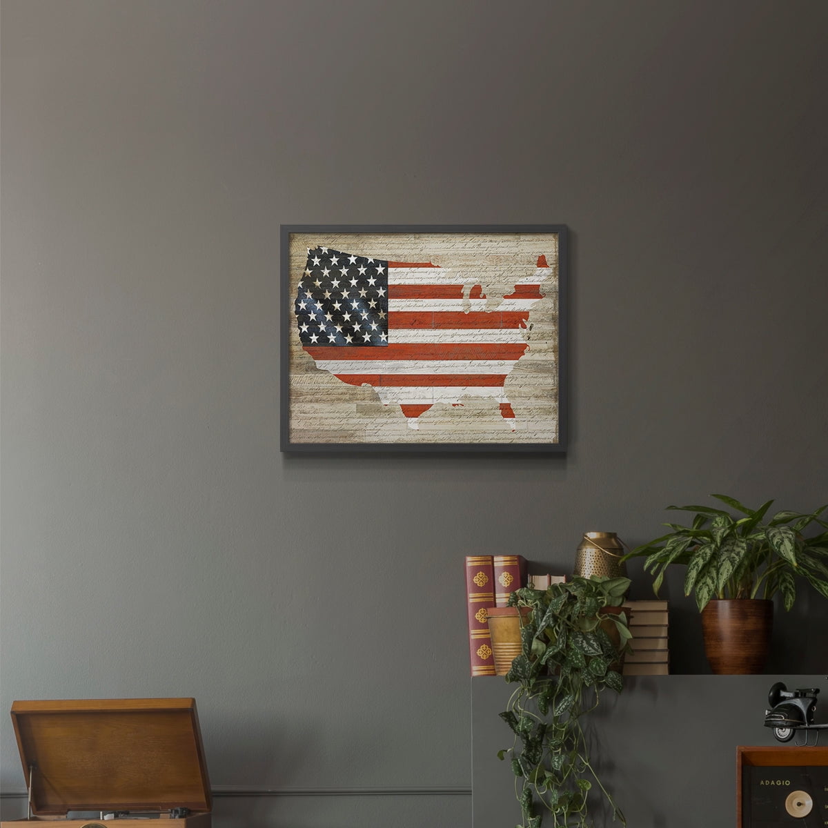 American Flag by Daniela Santiago - Restickable Framed Giclée Print