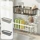 thumbnail image 1 of Organizador para fregadero de cocina | Portaesponjas con drenaje automático, cepillos y toallero | Plástico antideslizante de alta dureza, gran capacidad, blanco/gris/negro, 23 x 9 x 6,5 cm, 1 of 6