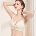 thumbnail image 3 of Wdgfv Women's Fashion Lace Front Closure Underwire Support Seamless Comfort Plus Size Bra with Adjustable Shoulder Straps Beige 38, 3 of 6