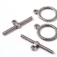 thumbnail image 3 of 20Set Tibetan Style Alloy Toggle Clasps Lead Free and Cadmium Free Flower Antique Silver Flower: about 20mm wide 28mm long Bar: about 5mm wide 30mm long hole: 2mm, 3 of 4