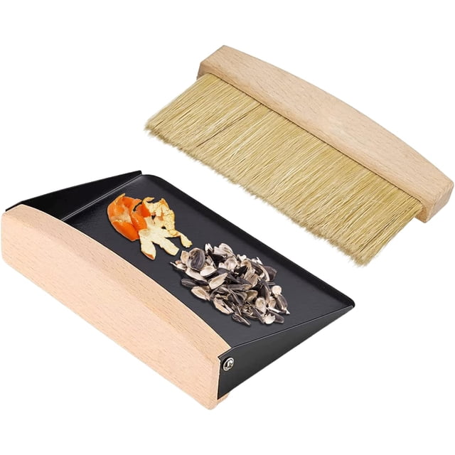 Escoba de mesa y recogedor escoba y cepillo de madera, escoba para harina, cepillo de mesa, mini cepillo de mesa, recogedor y escoba de chimenea