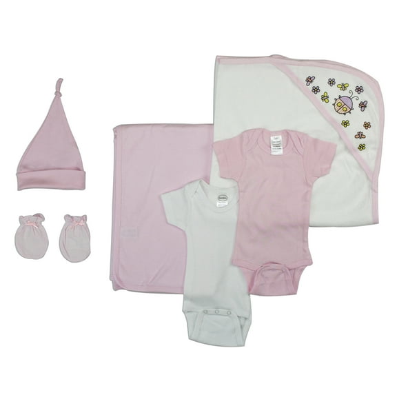 Bambini Newborn Baby Girl 6 Pc Layette Baby Shower Gift Set