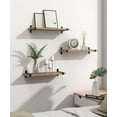 thumbnail image 4 of Estantes flotantes de madera para baño, montaje en pared, pequeños estantes estrechos de estilo rústico, para dormitorio, sala de estar, cocina, oficina, decoración con soportes de metal en forma de, 4 of 8