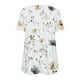 thumbnail image 5 of Tops de Ajuste Suelto para las Mujeres Imprimir Plisado Patchwork Cuello en V Manga Corta, Blusa de Moda para el Hogar Y Diario, 5 of 5