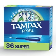 Pearl Tampons, with LeakGuard Braid, Super Absorbency, Unscented, 36 Count