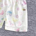 thumbnail image 4 of Zshosam Pajamas for Girls Toddler Girls Silk Pajamas Short Sleeve Button-Up Top Shorts Summer 2PC Flowers Satin Pajamas Set Size 6 12 Months,(White 6-12 Months), 4 of 6