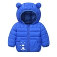thumbnail image 2 of WIBACKER Baby Boys Girls Winter Coats with Pockets Toddler Light Puffer Down Jacket Infant Kids Bear Hoods Padded Outwear, 2 of 7