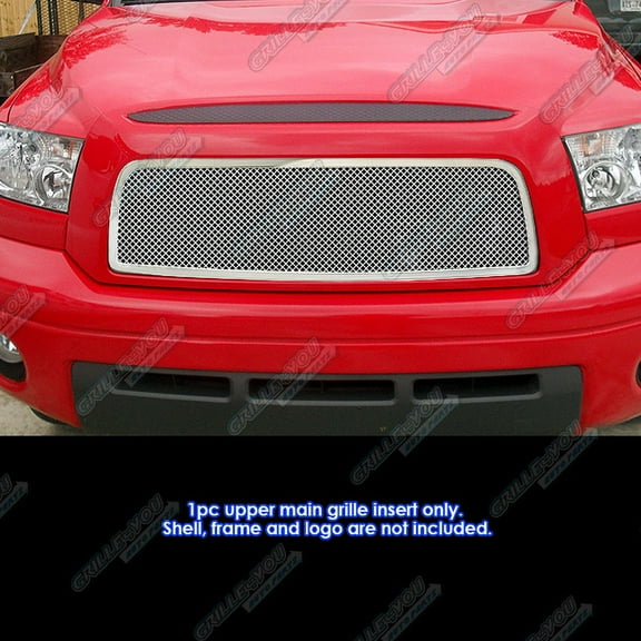 APS Compatible with Toyota Tundra 2007-2009 Main Upper Stainless Steel Chrome Mesh Front Grill Grille Insert T75464T