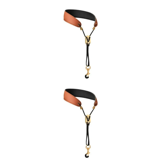 Redempat Saxophone Neck Strap Padded Comfortable for Bass Saxophone Clarinet Soprano Brown 45cm 2Set