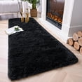 thumbnail image 2 of Alfombra Chicrug, 61 x 305 cm, suave, de felpa negra, 2 of 7