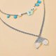 thumbnail image 3 of Shiny Fish Tail Pendant Necklace for Women Colorfu Bead Flowers Multilayer Gold Chain Choker Jewelry 14293---Product code 31371, 3 of 5