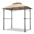thumbnail image 1 of Gymax 8' x 5' BBQ Grill Gazebo 2-Tier Barbecue Canopy Vented Top Shelves Shelter Khaki, 1 of 10