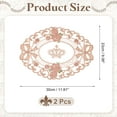 thumbnail image 2 of Uxcell 2Pcs Lace Placemats, 9.06" x 11.81" Vintage Table Doilies, Bean Paste, 2 of 7