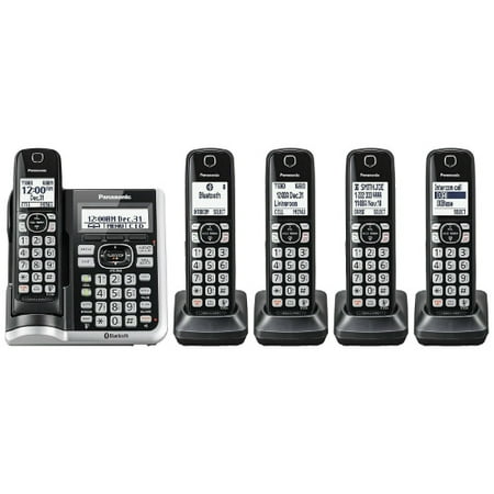 Refurbished Panasonic KX-TG785SK 5 Handset Cordless Phone w/ Talking Caller ID & Call (Best Talking Caller Id For Android)