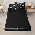thumbnail image 4 of Homewish Grunge Skull Skeleton Zipper Full Size Comforter Sets with Fitted Sheet and 2 Pillowcases,Halloween Spider Web Zipper Bedding Set,Floral Bed Set,Black Reversible,4pcs, 4 of 8