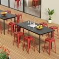 thumbnail image 2 of VINEEGO 24 Inches Metal Bar Stools High Backless Stackable Stools Indoor-Outdoor Counter Stools Set of 4 (Red), 2 of 7