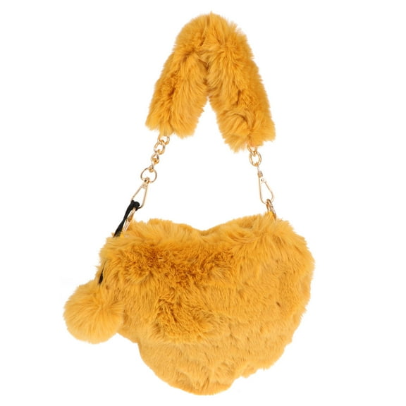 ifundom Yellow -Shaped Handbag Soft Cute Purse Stylish Casual Bag for Women Girls Everyday Use