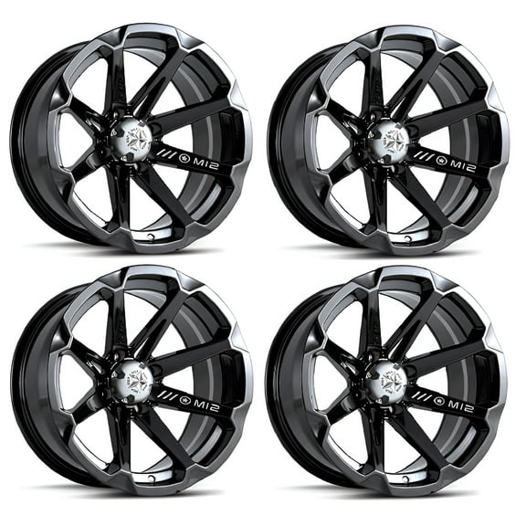MSA M12 Diesel ATV Wheels/Rims Black 14" Honda Foreman Rancher SRA