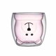 thumbnail image 1 of Kearding Taza de café de doble capa, oso, té, leche, jugo, vaso de cristal, Animal, transparente, aislamiento antiescaldado, vino para el hogar, regalo Utensilios de cocina Rosa Kearding HA081776-05, 1 of 6