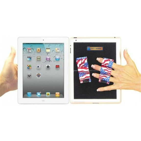 LAZY-HANDS 201337 Heavy-Duty 3-Loop X2 Grips for Tablets - Extra Large, Flags