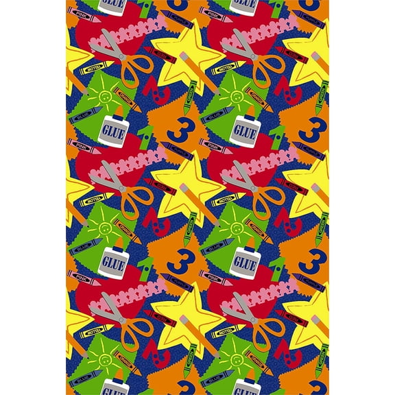 KidCarpet.com Arts and Crafts Classroom Rug, 6'x9' Rectangle